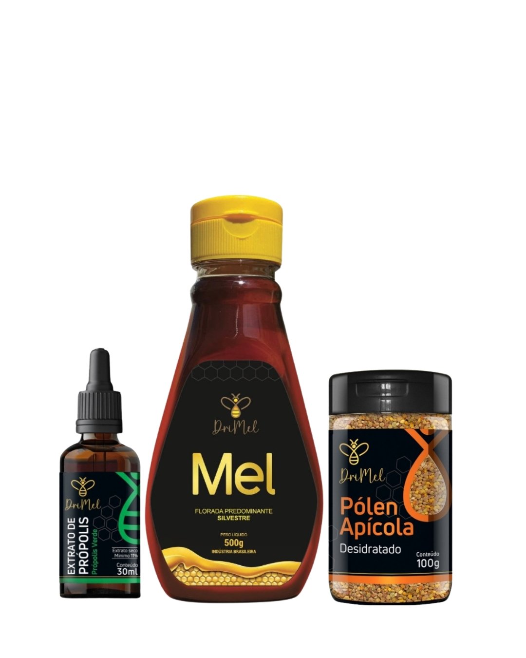 KIT IMUNIDADE (Própolis Verde + Mel de 500g + Pólen)